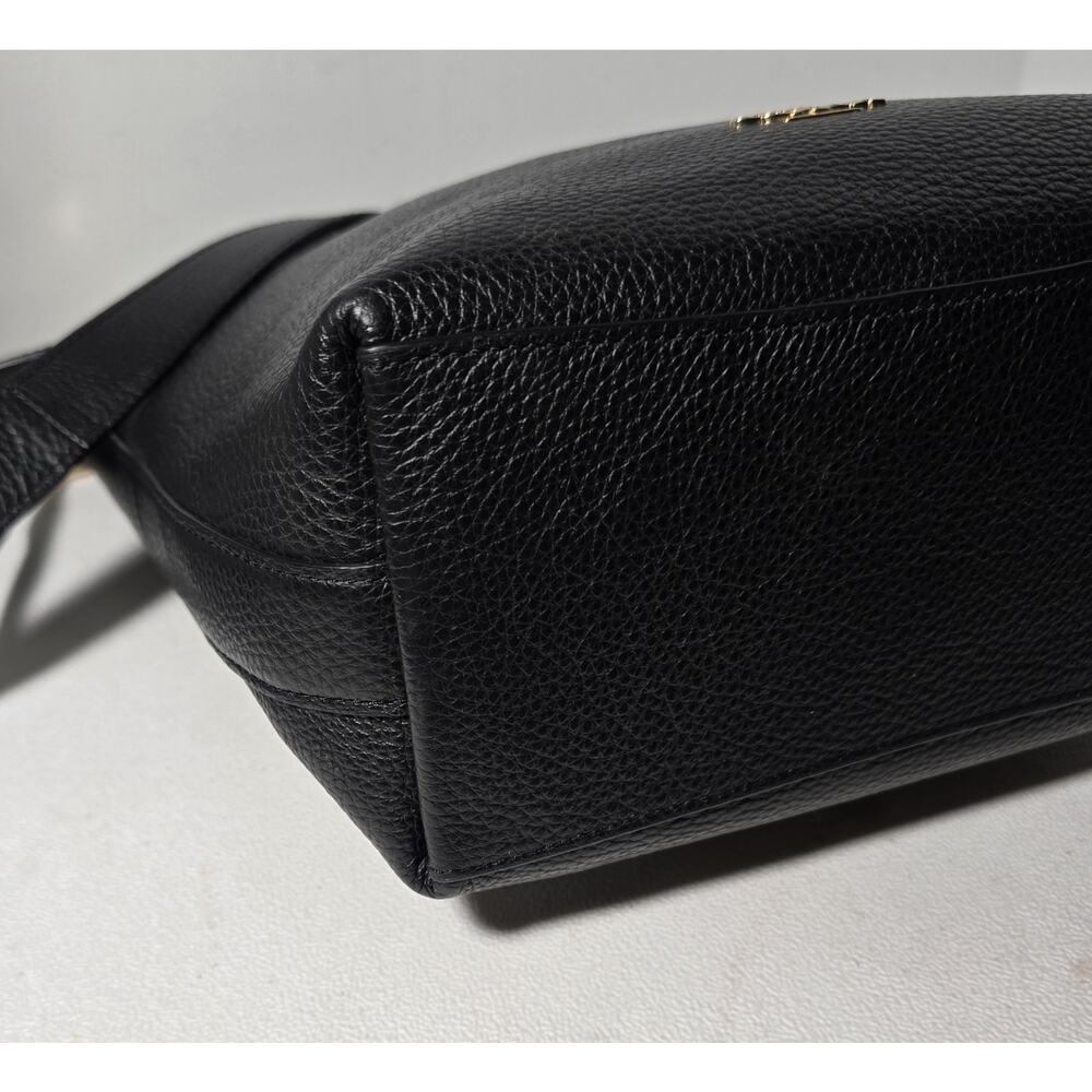 Coach Val Crossbody Shoulder Bag Duffle Black Soft Pebbled Leather Purse C2818 - Picture 11 of 16